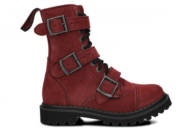 Combat booty SHARK NAGABA 523L burgundy velours leather