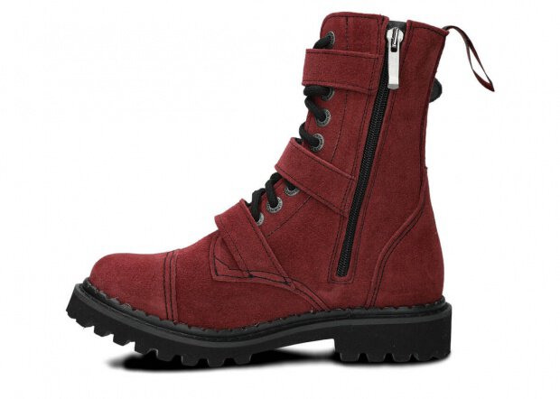 Combat booty SHARK NAGABA 523L burgundy velours leather