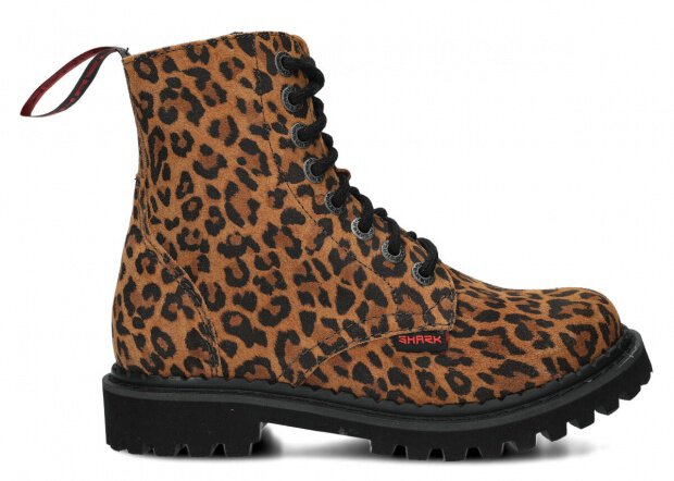Combat booty SHARK NAGABA 8H ginger lampart leather