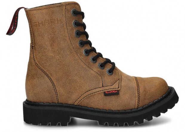 Combat booty SHARK NAGABA 8H ginger velours leather