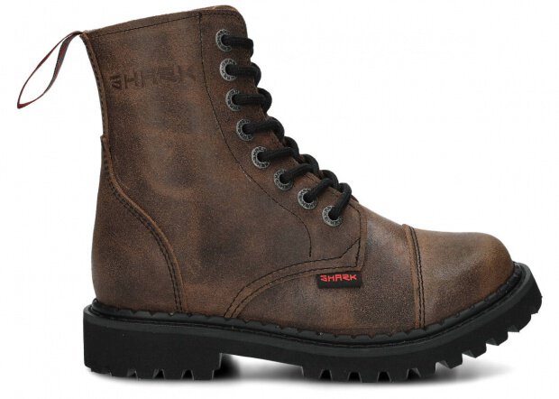 Combat booty SHARK NAGABA 8H brown velours leather