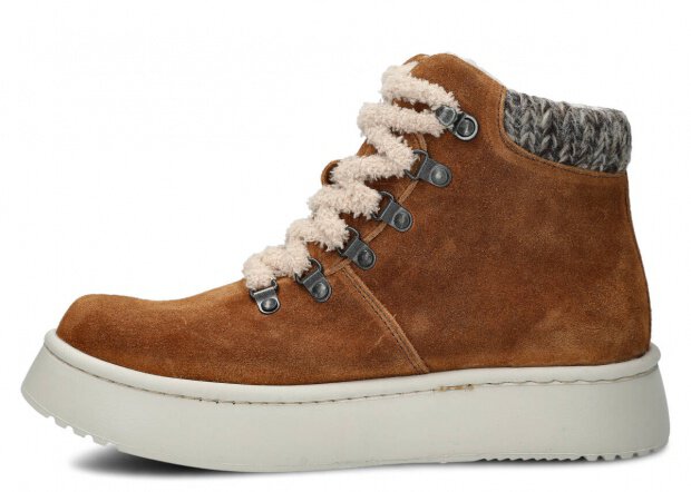Women's ankle boot 283 ginger velours wax leather