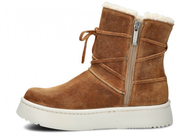 Women's ankle boot 235/1 ginger velours wax leather