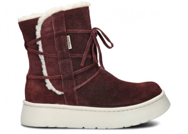 Women's ankle boot 235/1 burgundy velours wax leather