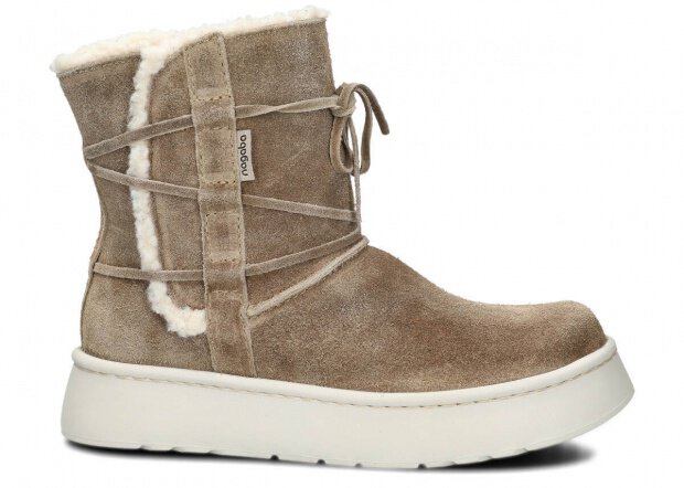 Women's ankle boot 235/1 olive velours wax leather