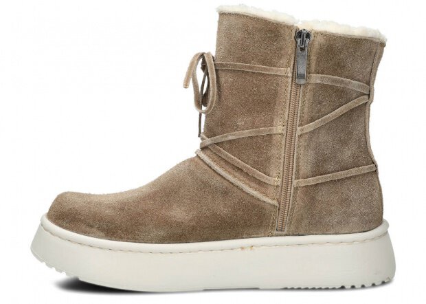 Women's ankle boot 235/1 olive velours wax leather