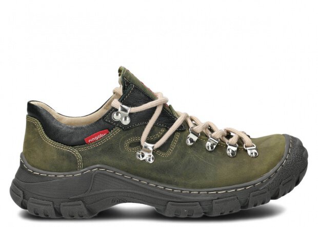 Men's trekking shoe NAGABA 055 rotten green crazy leather