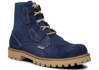 Men’s trapper boots NAGABA 488/1 navy blue velours leather