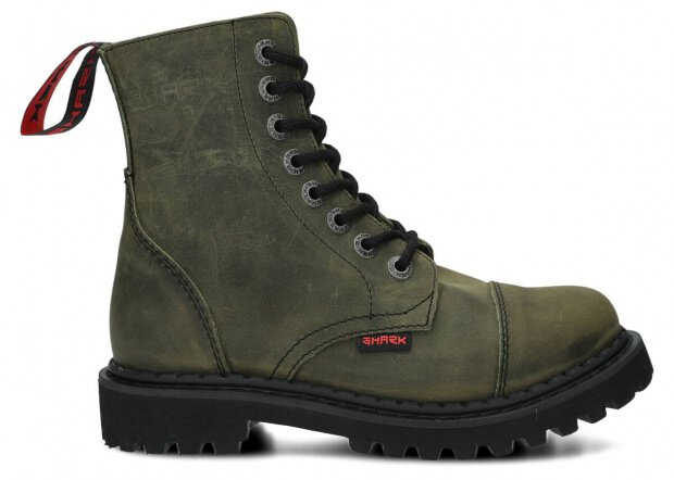 Combat booty SHARK NAGABA 8H rotten green crazy leather