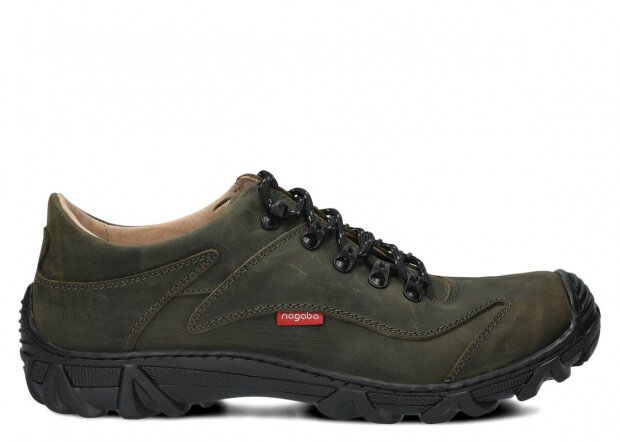 Men's trekking shoe NAGABA 400 rotten green crazy leather