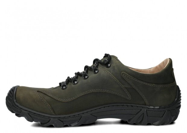 Men's trekking shoe NAGABA 400 rotten green crazy leather