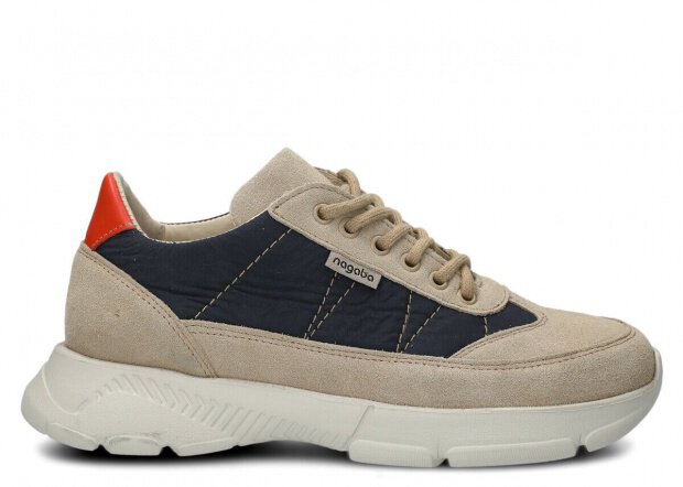 Shoe NAGABA 614 beige velours leather