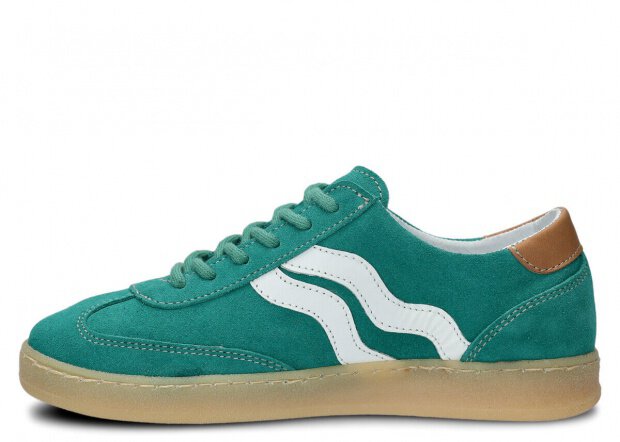 Shoe NAGABA 129 aquamarine velours leather