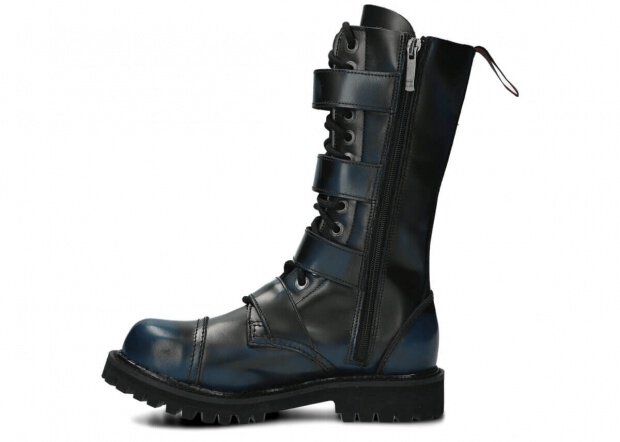 Combat booty NAGABA 518 navy blue-black kabir leather