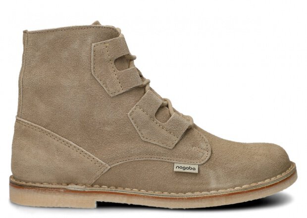 Men's ankle boot NAGABA 188 beige velours wax leather