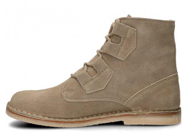 Men's ankle boot NAGABA 188 beige velours wax leather
