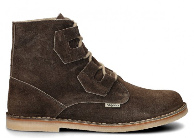 Men's ankle boot NAGABA 188 brown velours wax leather