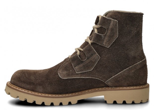 Men's ankle boot NAGABA 488/1 brown velours wax leather