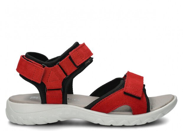 Women's sandal NAGABA 266 red velours leather