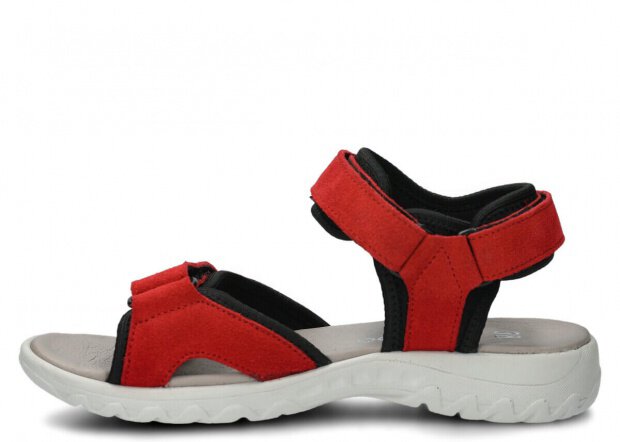 Women's sandal NAGABA 266 red velours leather