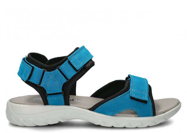 Women's sandal NAGABA 266 sea-blue velours leather