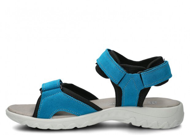 Women's sandal NAGABA 266 sea-blue velours leather