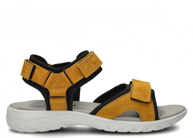 Women's sandal NAGABA 266 yellow velours leather