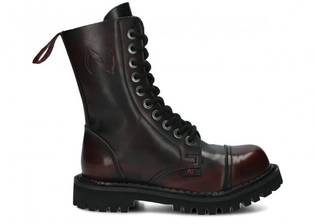 Combat booty NAGABA 10H burgundy-black kabir leather