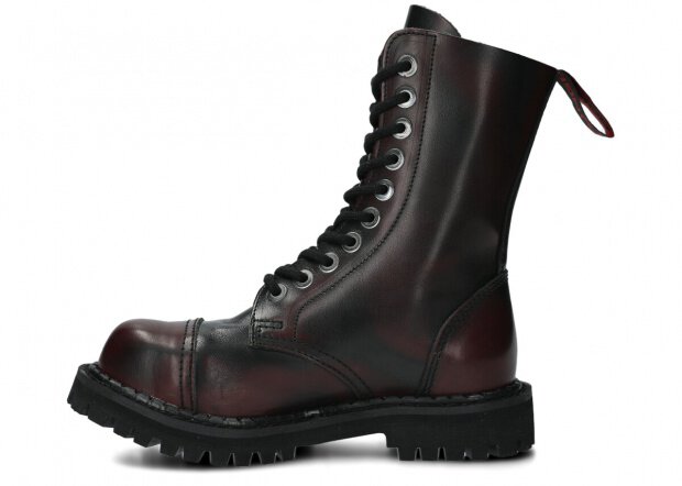 Combat booty NAGABA 10H burgundy-black kabir leather