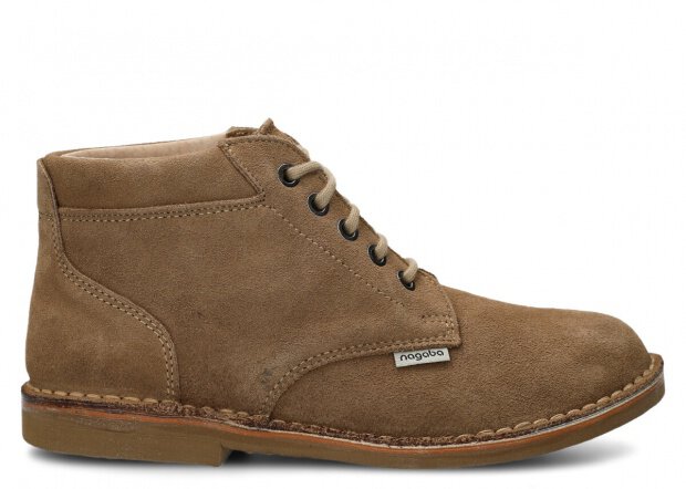 MEN ANKLE BOOTS MODEL 0761 BEIGE VELOURS - SIZE 42