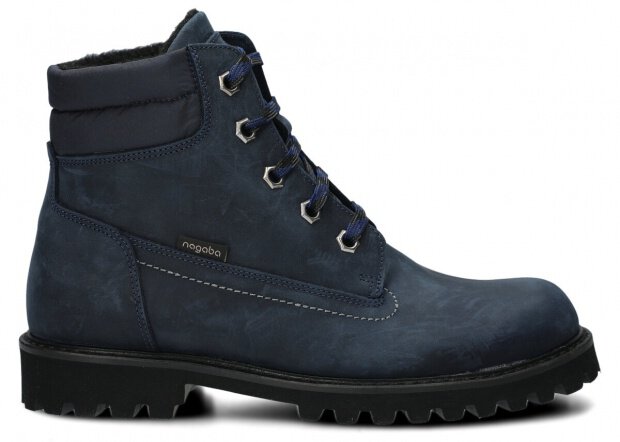 HIKING BOOT NAGABA 4721 NAVY BLUE CRAZY + FELT - SIZE 41