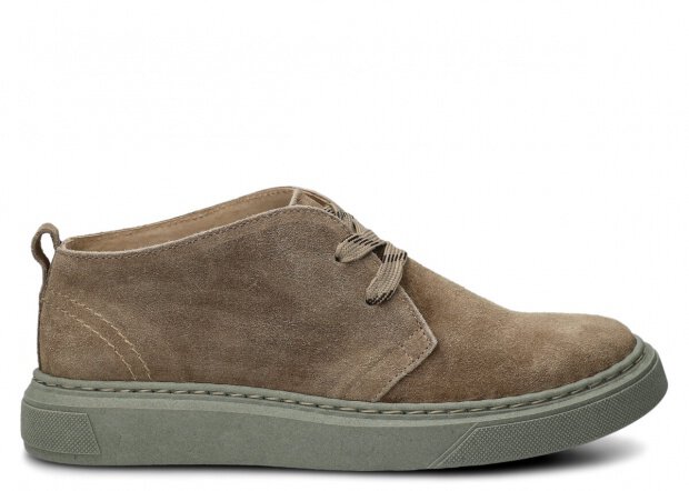 WOMEN ANKLE BOOTS MODEL 0741 BEIGE VELOURS WAX - SIZE 37