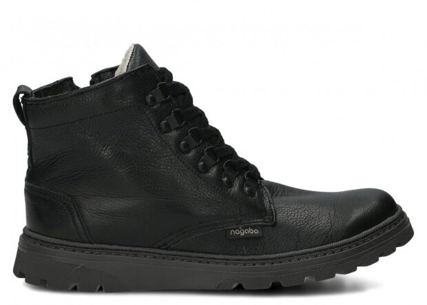 YOUTH BOOT MODEL 097 BLACK RUSTIC + SHEEPSKIN - SIZE 40