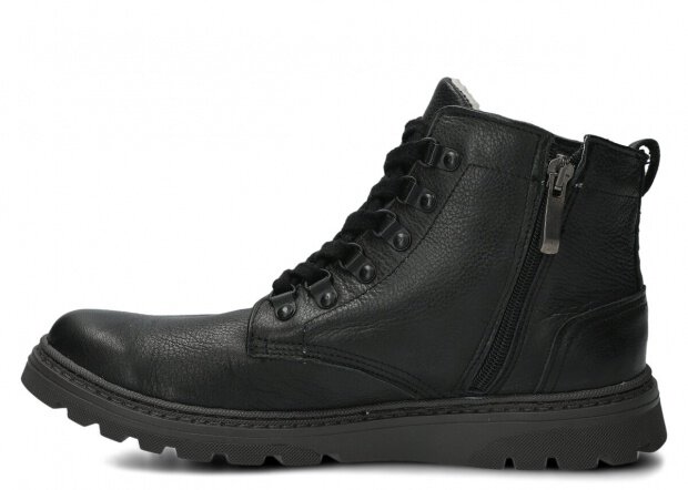 YOUTH BOOT MODEL 097 BLACK RUSTIC + SHEEPSKIN - SIZE 40