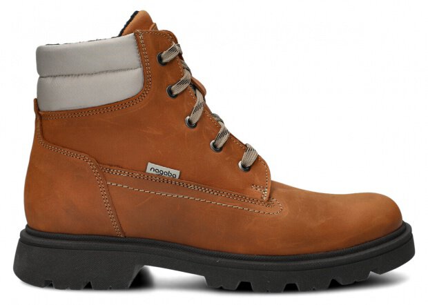 MEN'S ANKLE BOOT NAGABA 4711 BROWN CRAZY + FELT - SIZE 43