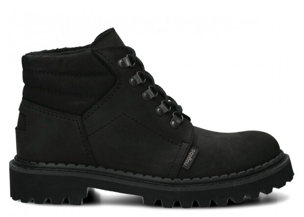 YOUTH BOOT MODEL 1121 BLACK CRAZY + FELT - SIZE 41
