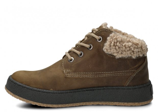 YOUTH BOOT MODEL 6151 OLIVE CRAZY + SHEEPSKIN - SIZE 38
