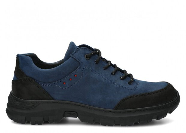 Men's trekking shoe NAGABA 4081 navy blue crazy leather