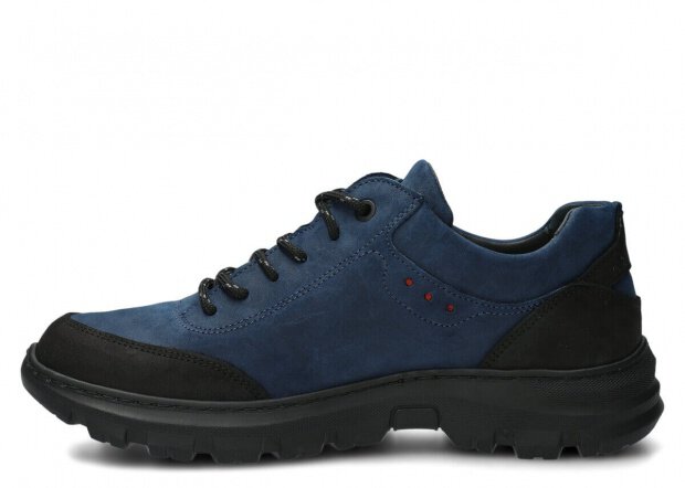 Men's trekking shoe NAGABA 4081 navy blue crazy leather