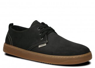 Men's wide shoe NAGABA 477 black crazy leather