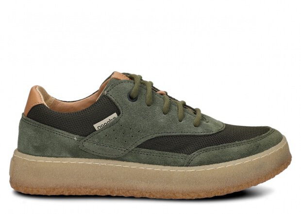 Women's shoe NAGABA 627 khaki velours leather
