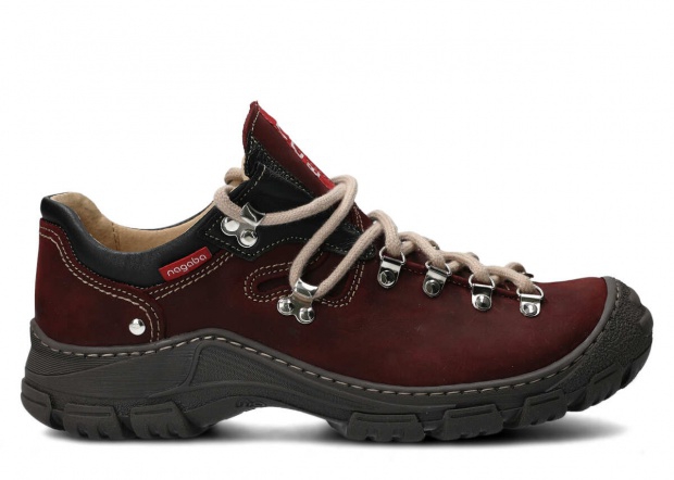 Men's trekking shoe NAGABA 055 burgundy crazy leather