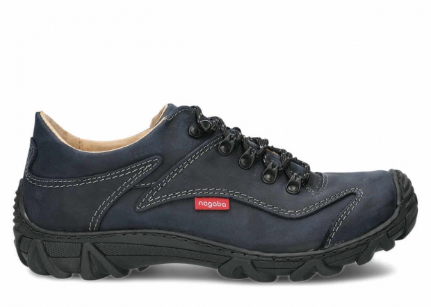 Men's trekking shoe NAGABA 400 navy blue crazy leather