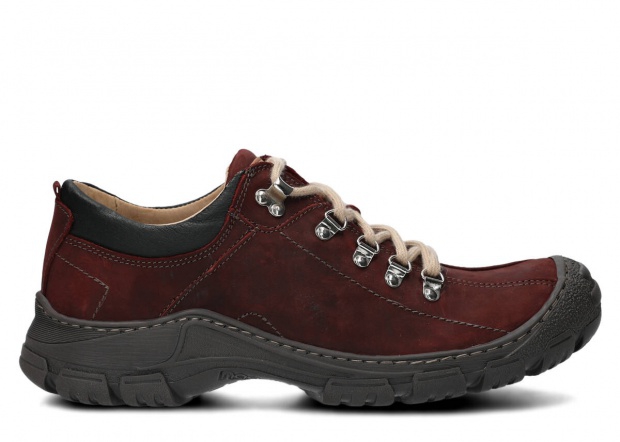 Men's trekking shoe NAGABA 455 HOCZ burgundy crazy leather