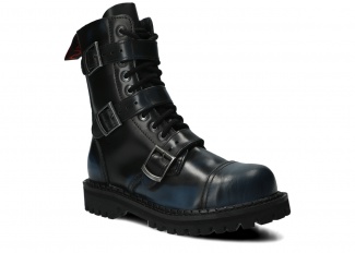 Combat booty NAGABA 523 navy blue-black kabir leather