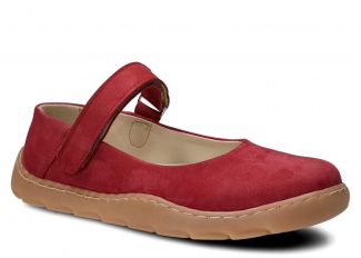 Women's wide shoe, ballet flats NAGABA 632 raspberry samuel leather
