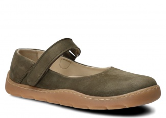 Women's wide shoe, ballet flats NAGABA 632 khaki samuel leather