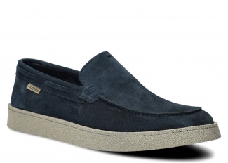 Men's moccasin, Men's shoe NAGABA 2608 navy blue velours leather
